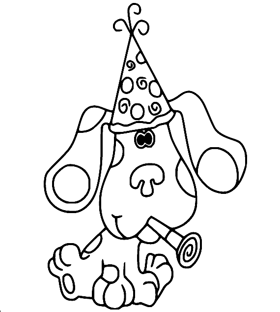 Blue wearing a Hat Coloring Page