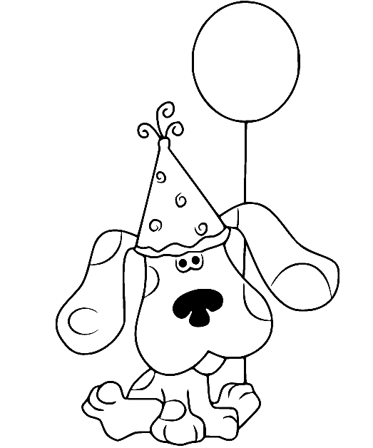 Blue with a Balloon Coloring Page