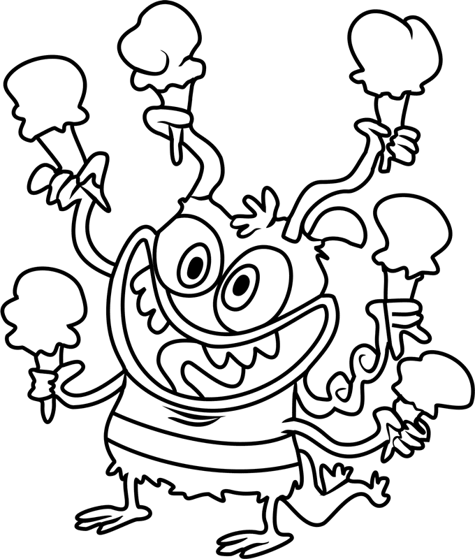 Bunsen With Icecream Coloring Page