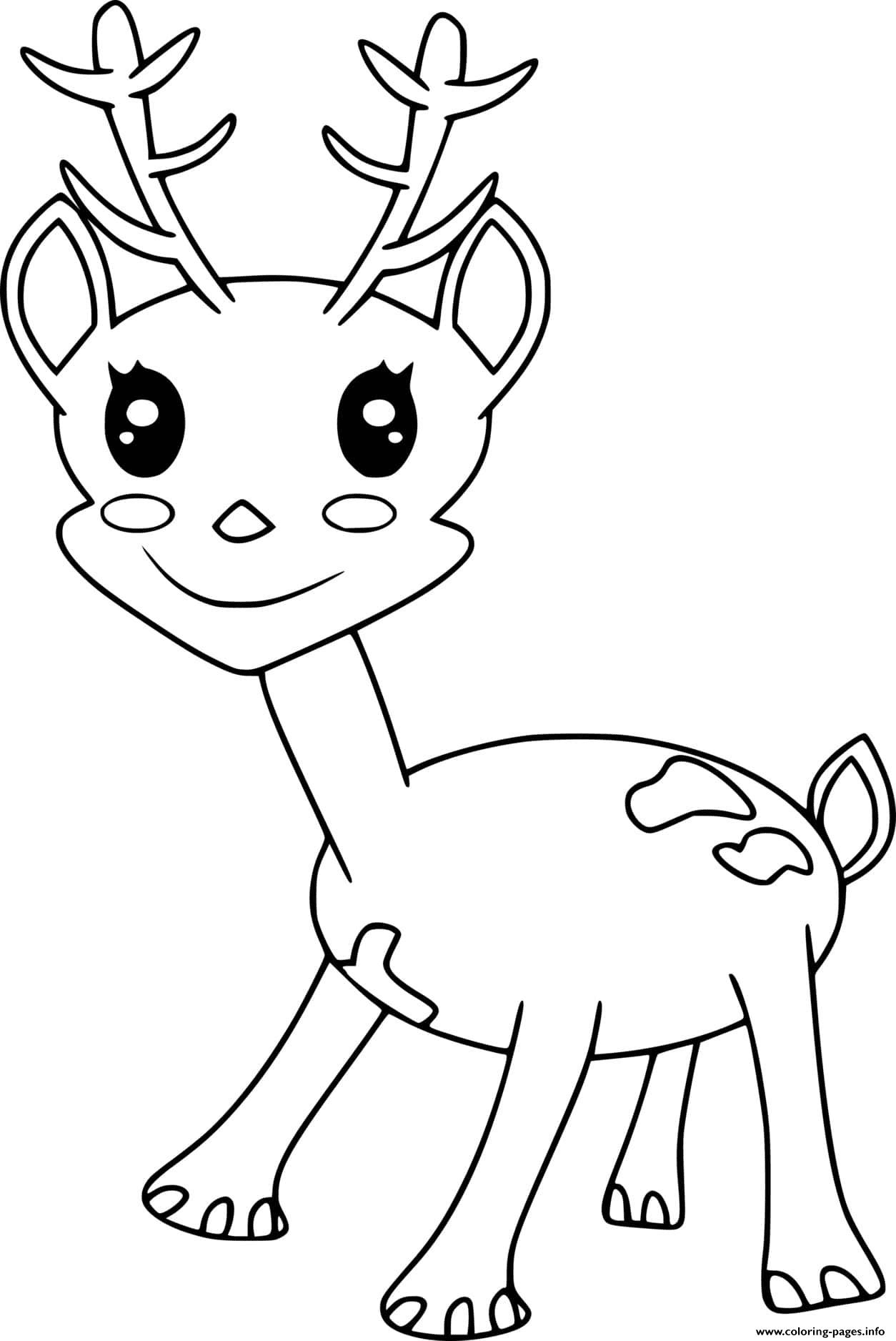 Cartoon Baby Deer Coloring Page