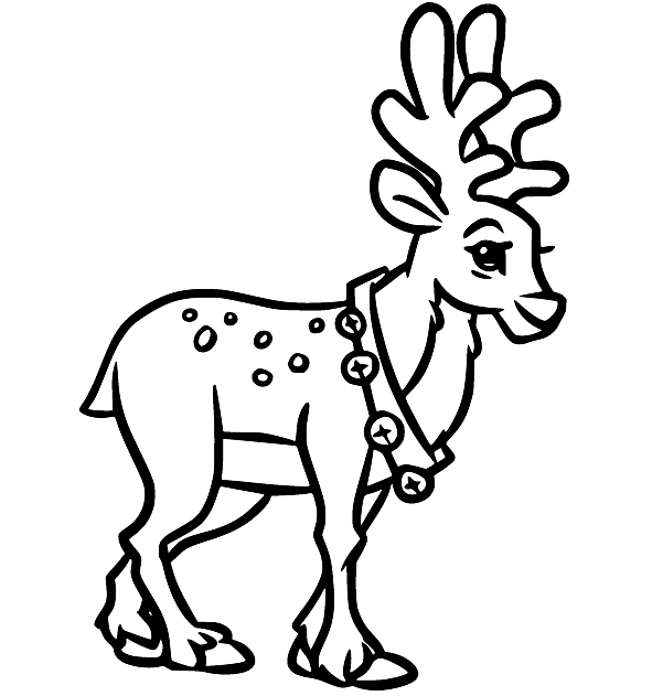 Veado de desenho animado com sinos from Deer