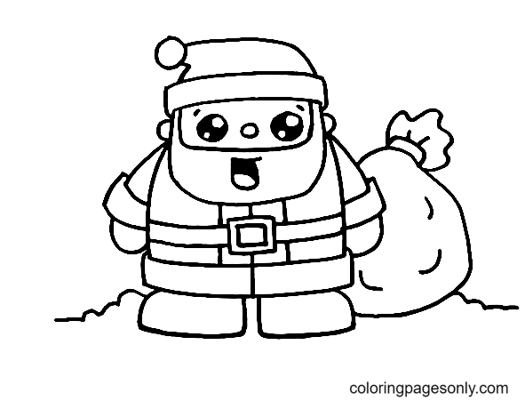 Cartoon Santa Claus Coloring Page