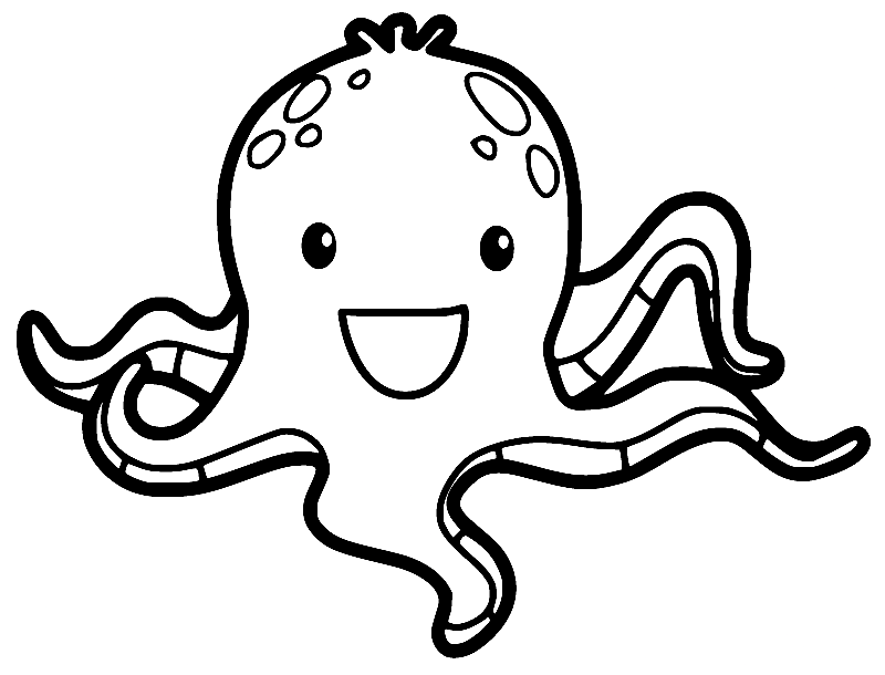 Cartoon lachende octopus van Octopus