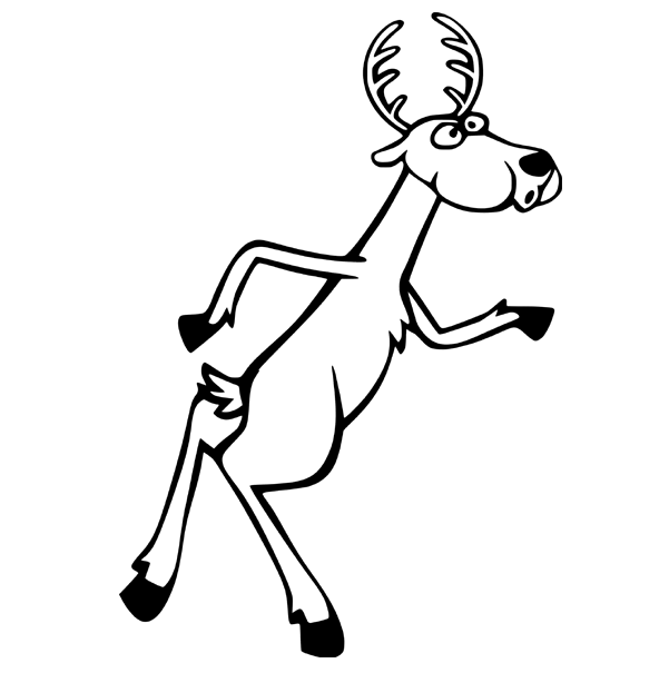 Cartoon Upright Deer Coloring Pages