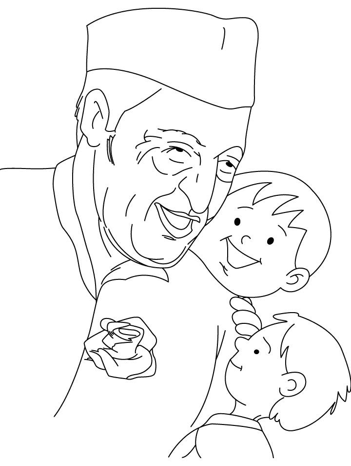 Chacha Nehru Coloring Page