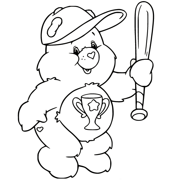 Медведь-чемпион в кепке из мультфильма "Заботливые мишки"
