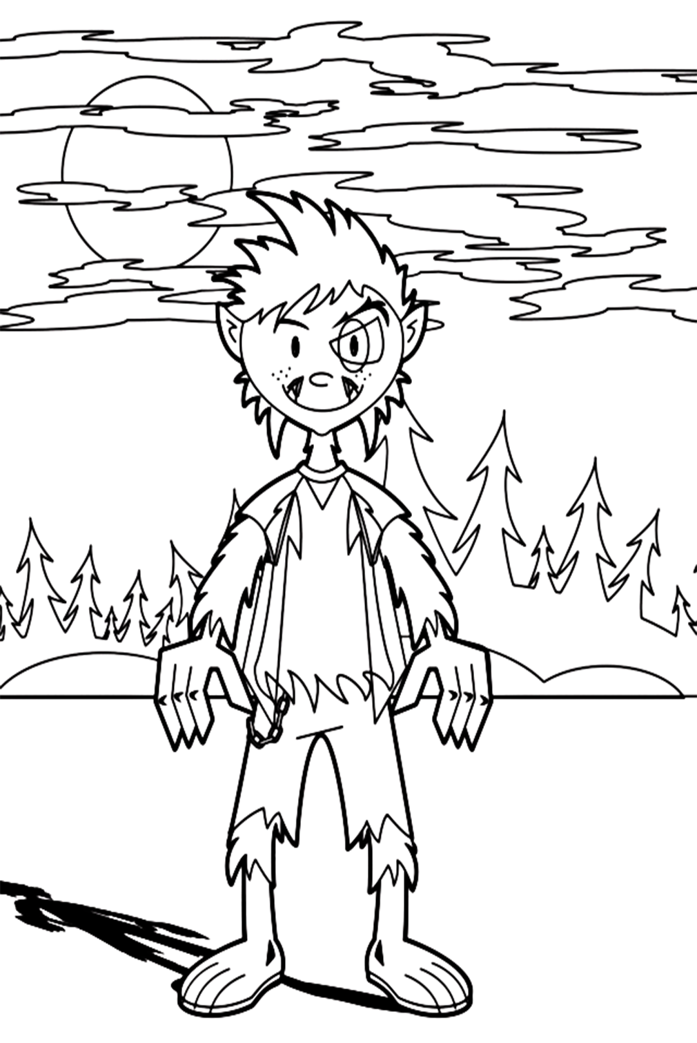 Changing Werewolf Coloring Pages