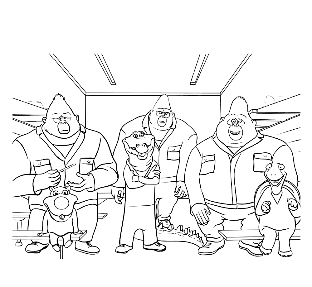 Characters from Sing Coloring Page