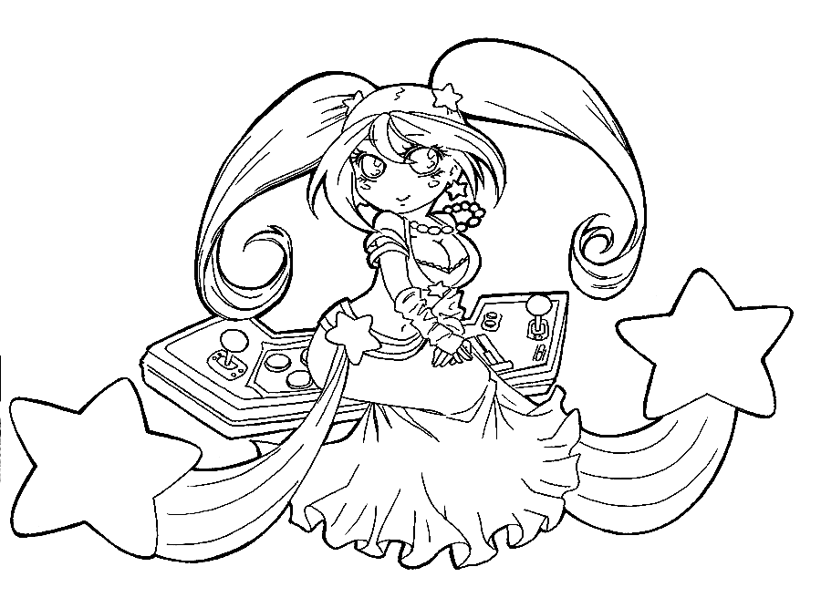 Chibi Arcade Sona Coloring Pages