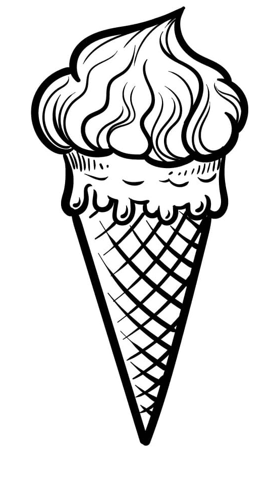 Chocolate Ice Cream Coloring Page