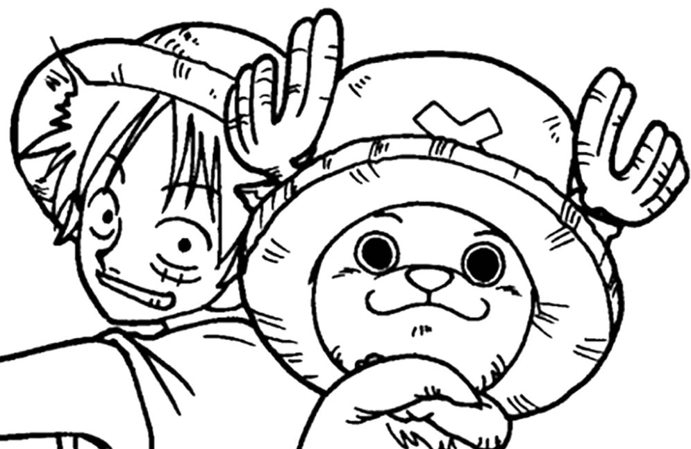 Chopper and Luffy Coloring Page