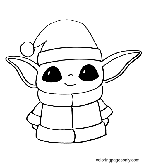 Christmas Baby Yoda Coloring Pages