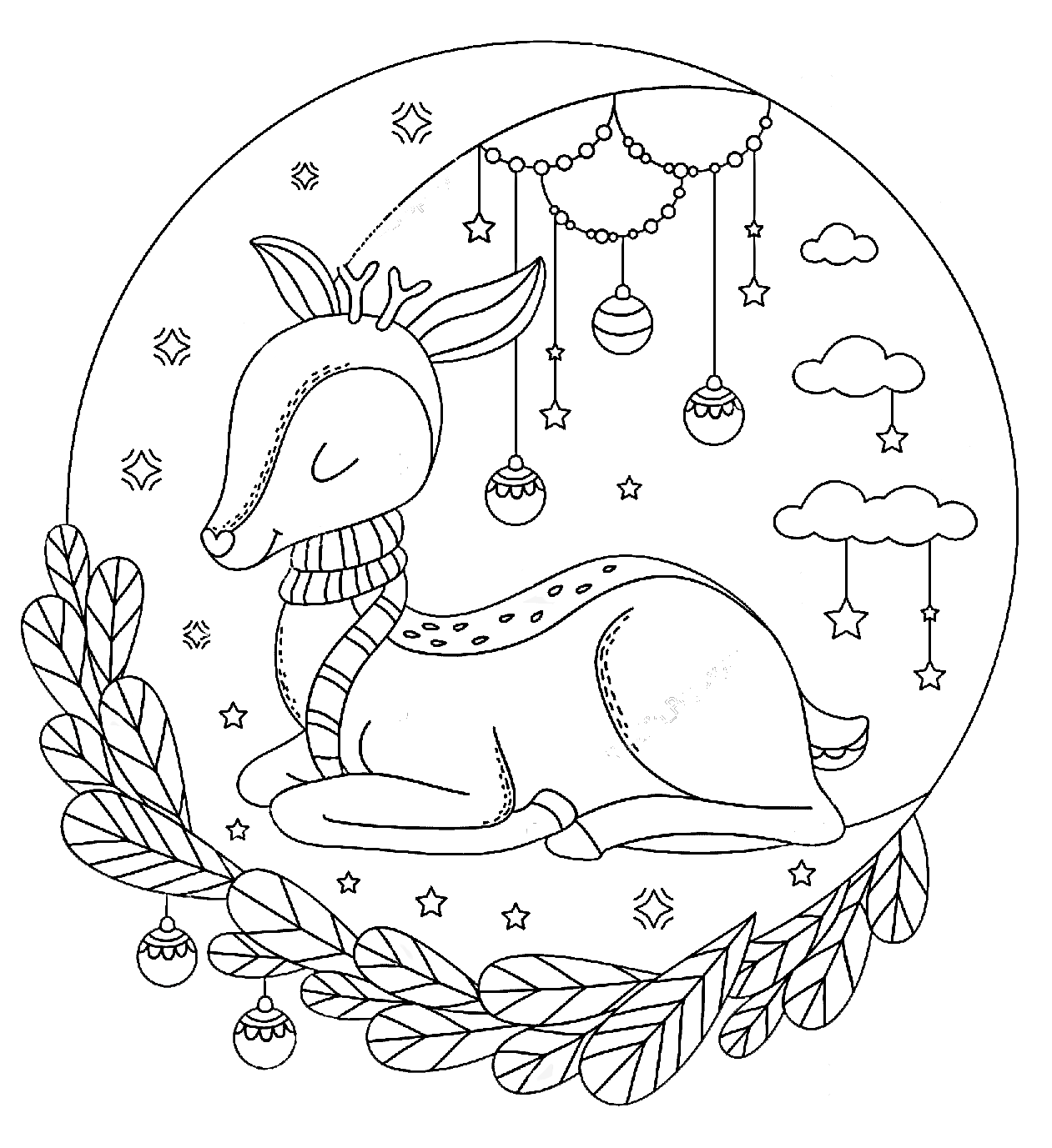 Cerf de Noël sur la Lune de Deer