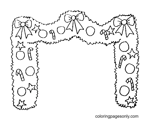 Christmas Garland Coloring Pages