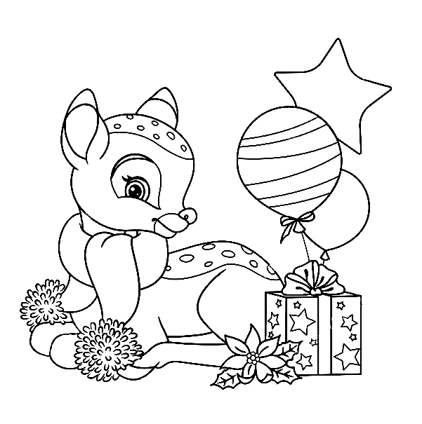Christmas Little Deer Coloring Pages