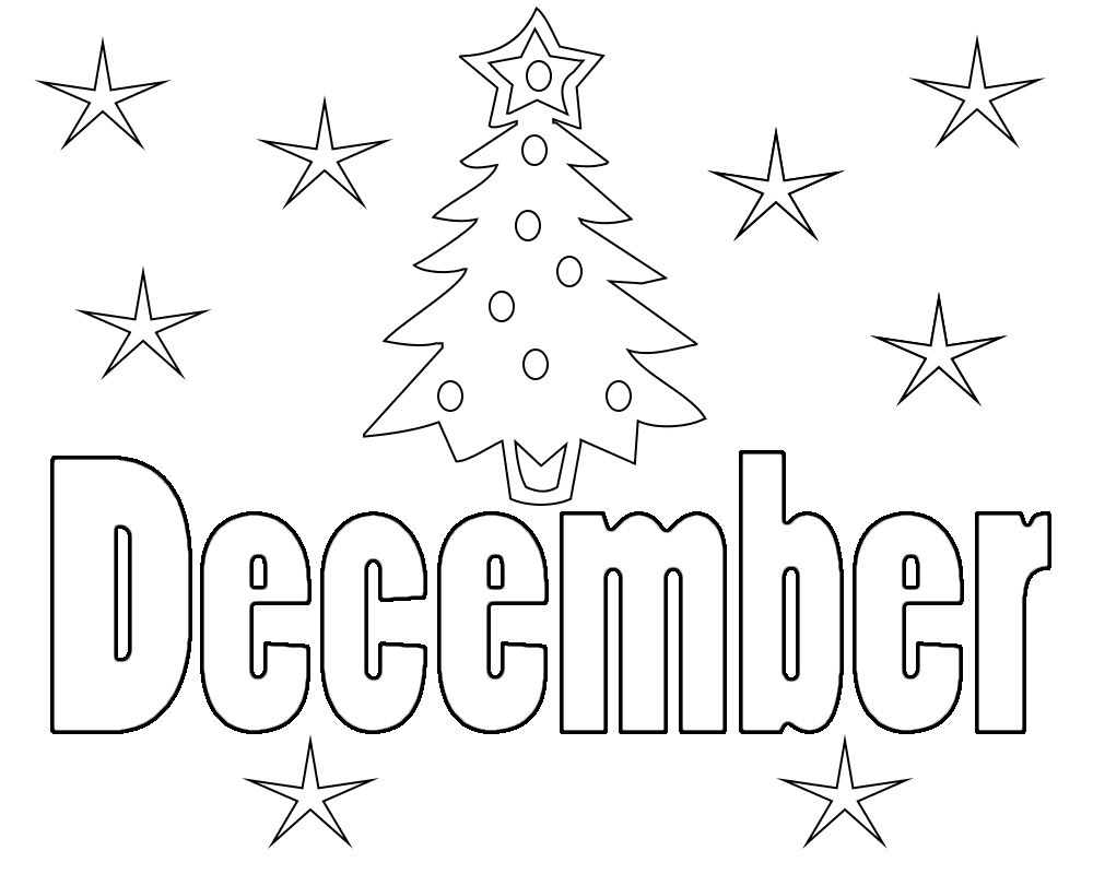 Christmas Tree for December Coloring Pages