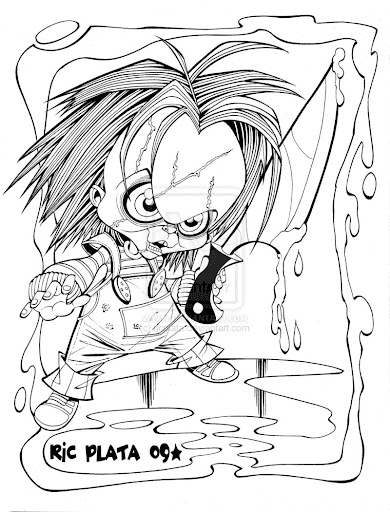 Chucky Doll Free Coloring Page