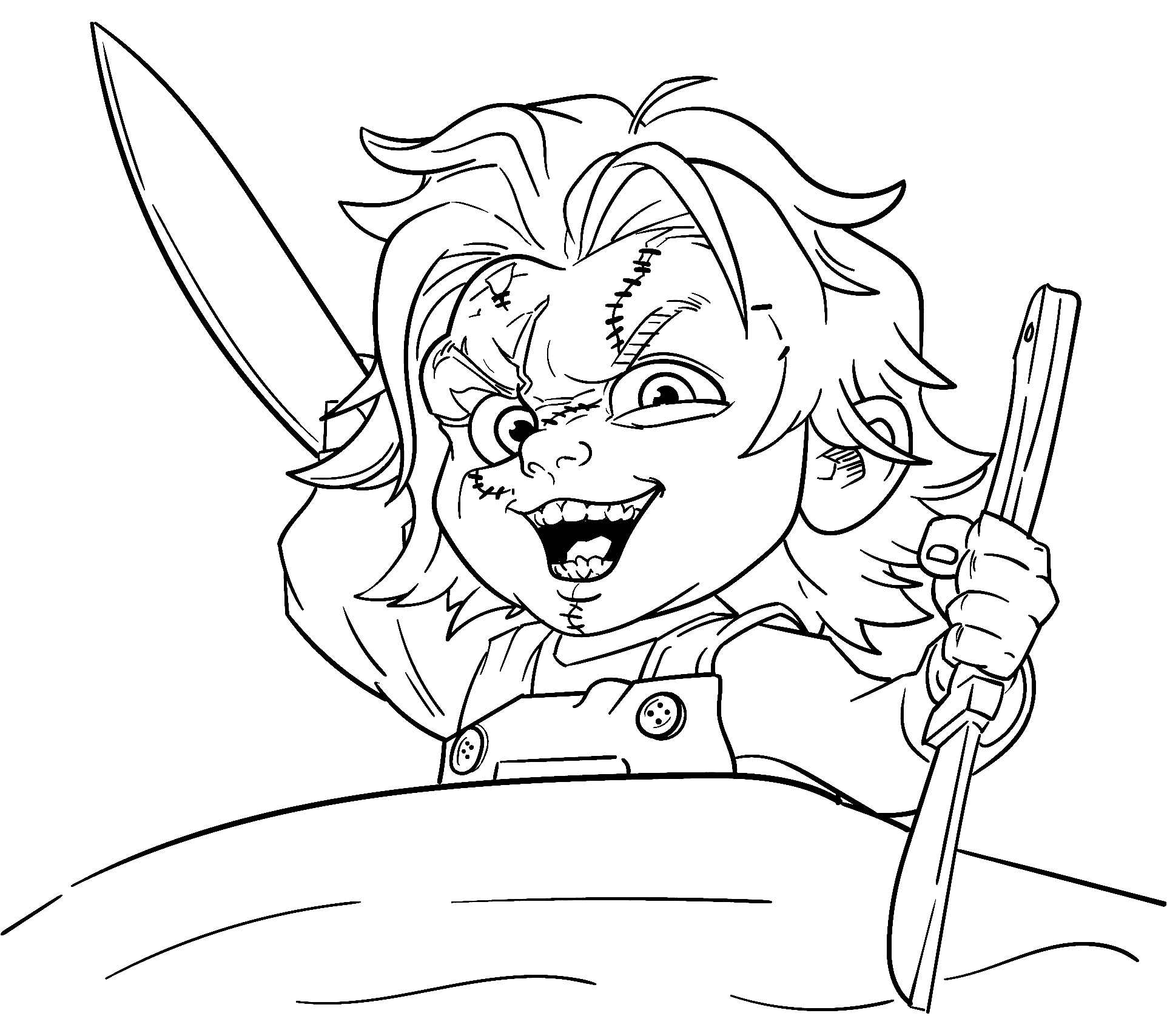 Chucky Free Printable Coloring Page