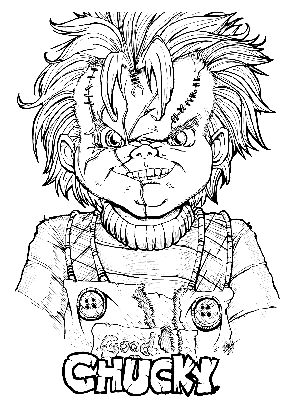 Página para colorir grátis do Chucky