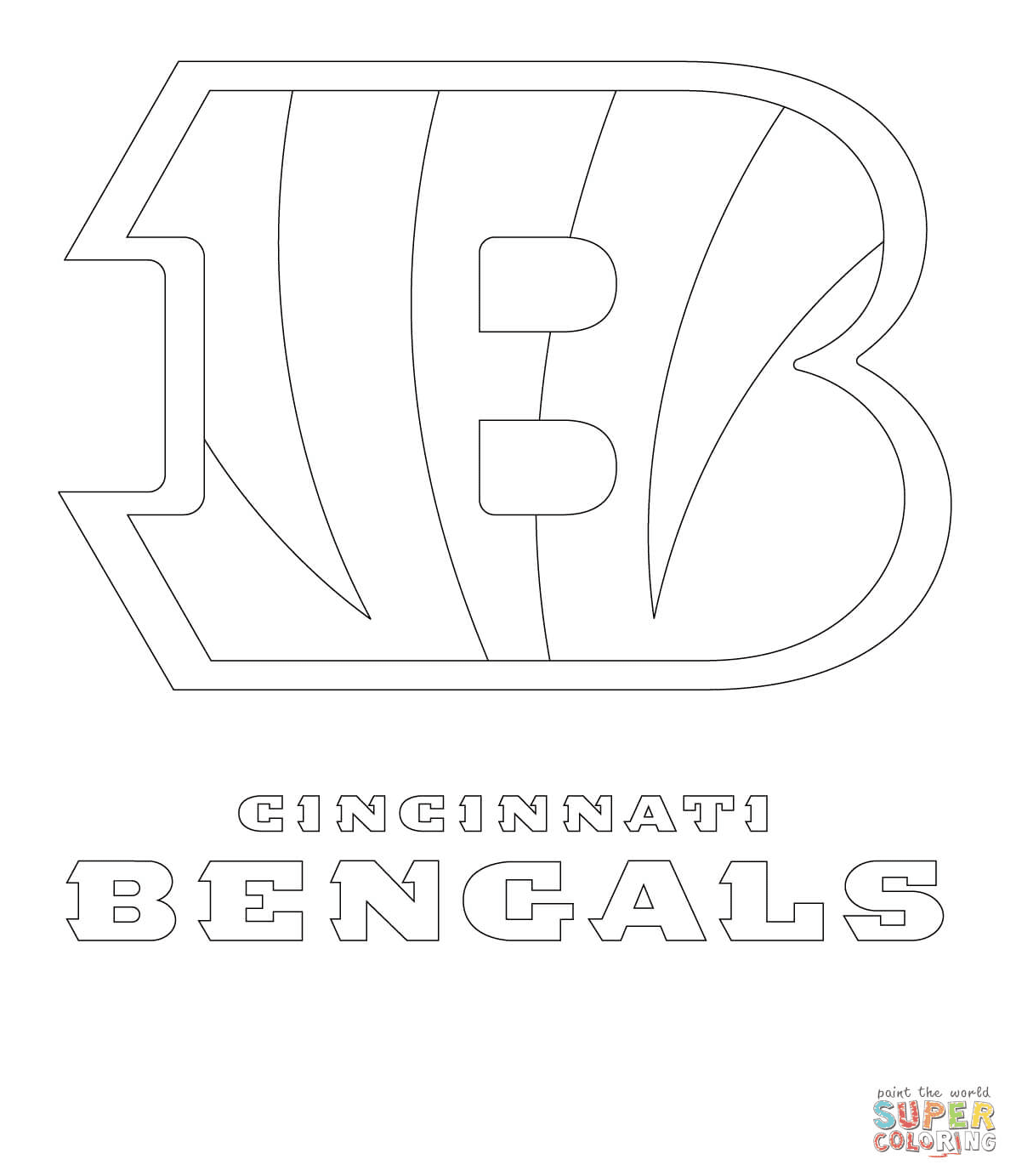 Cincinnati Bengals Logo Coloring Page Free Nfl Coloring Pages Images