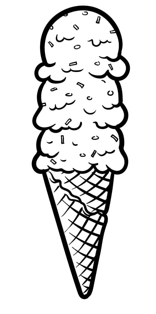 Pagina da colorare di cono gelato fresco