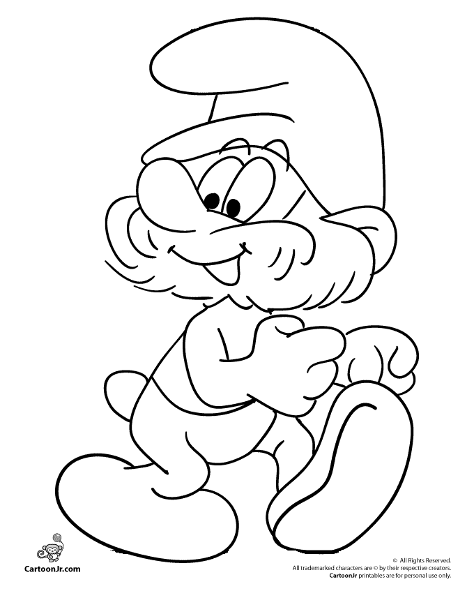 Cool Papa Smurf Coloring Pages