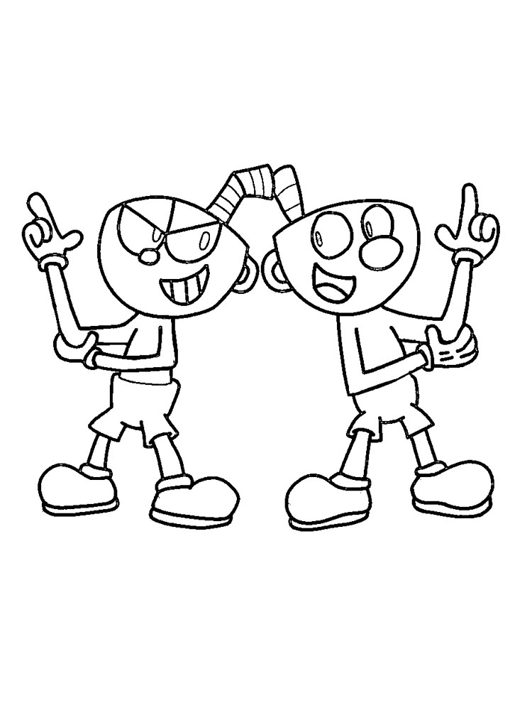 Cuphead For Kid Coloring Page
