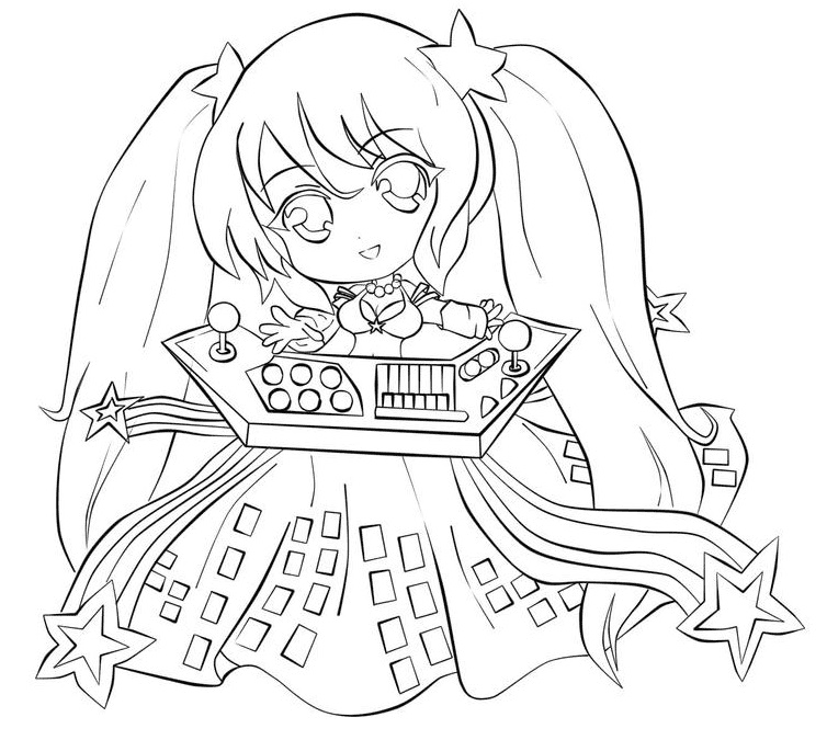 Cute Arcade Sona Coloring Pages