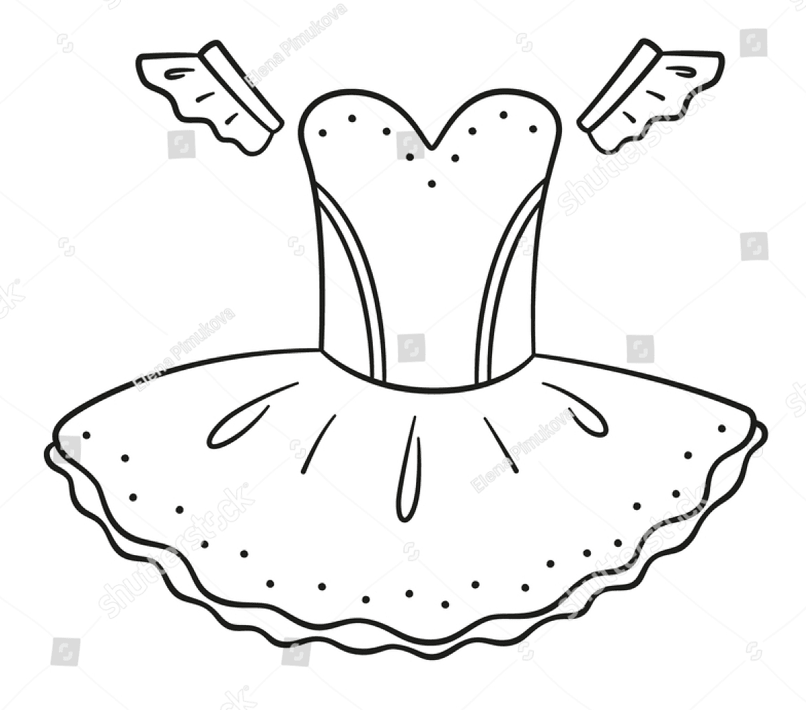 Cute Ballerina Dress Coloring Page
