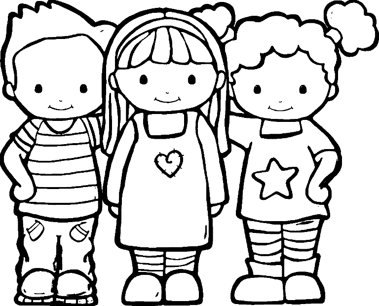 Desenhos para colorir de melhores amigos para sempre - Desenhos