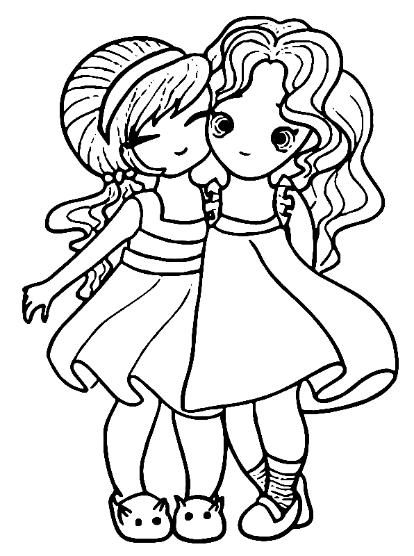Cute Best Friends Coloring Pages