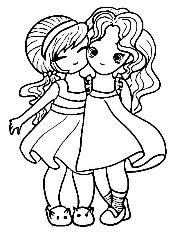 Desenho Adulto Melhores Amigas – Desenhos para Colorir