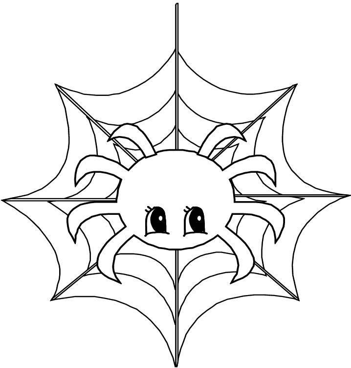 Cute Cartoon Spider Coloring Pages