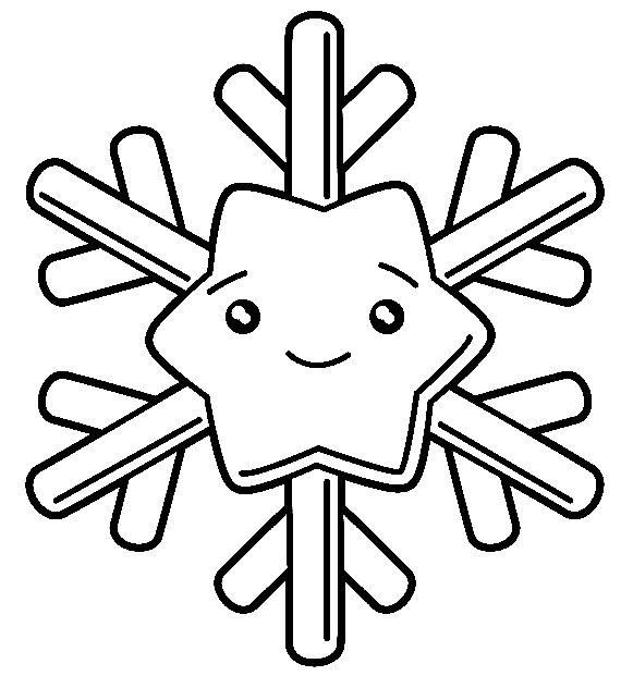 Flocon de neige mignon Kawaii drôle de Snowflake