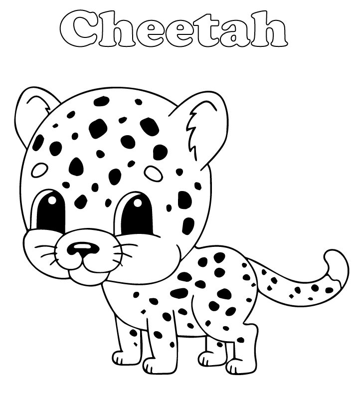 Cute Little Cheetah Coloring Page