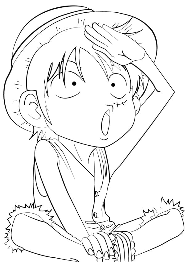 Cute Luffy Coloring Page