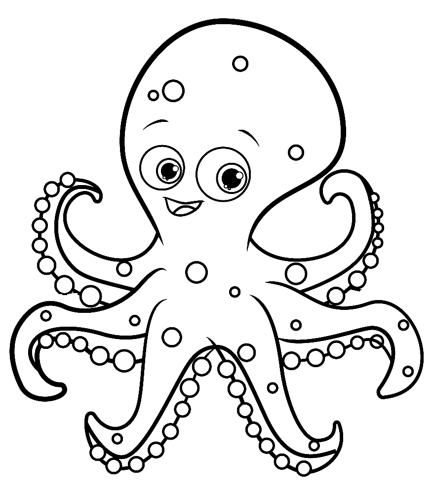 Leuke Octopus Kleurplaat