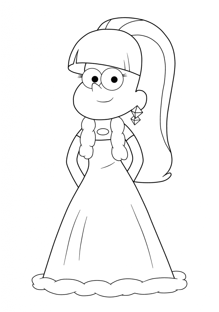 Cute Pacifica Gravity Falls Coloring Page