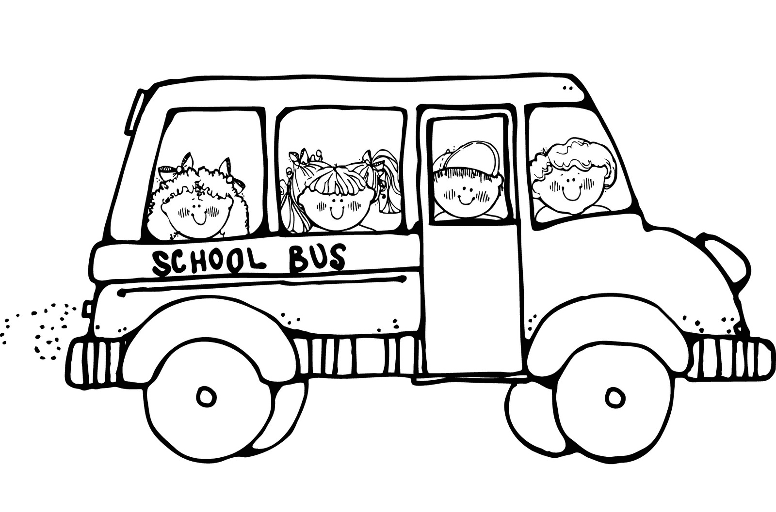 Autobus scolaire mignon avec des enfants heureux du bus scolaire