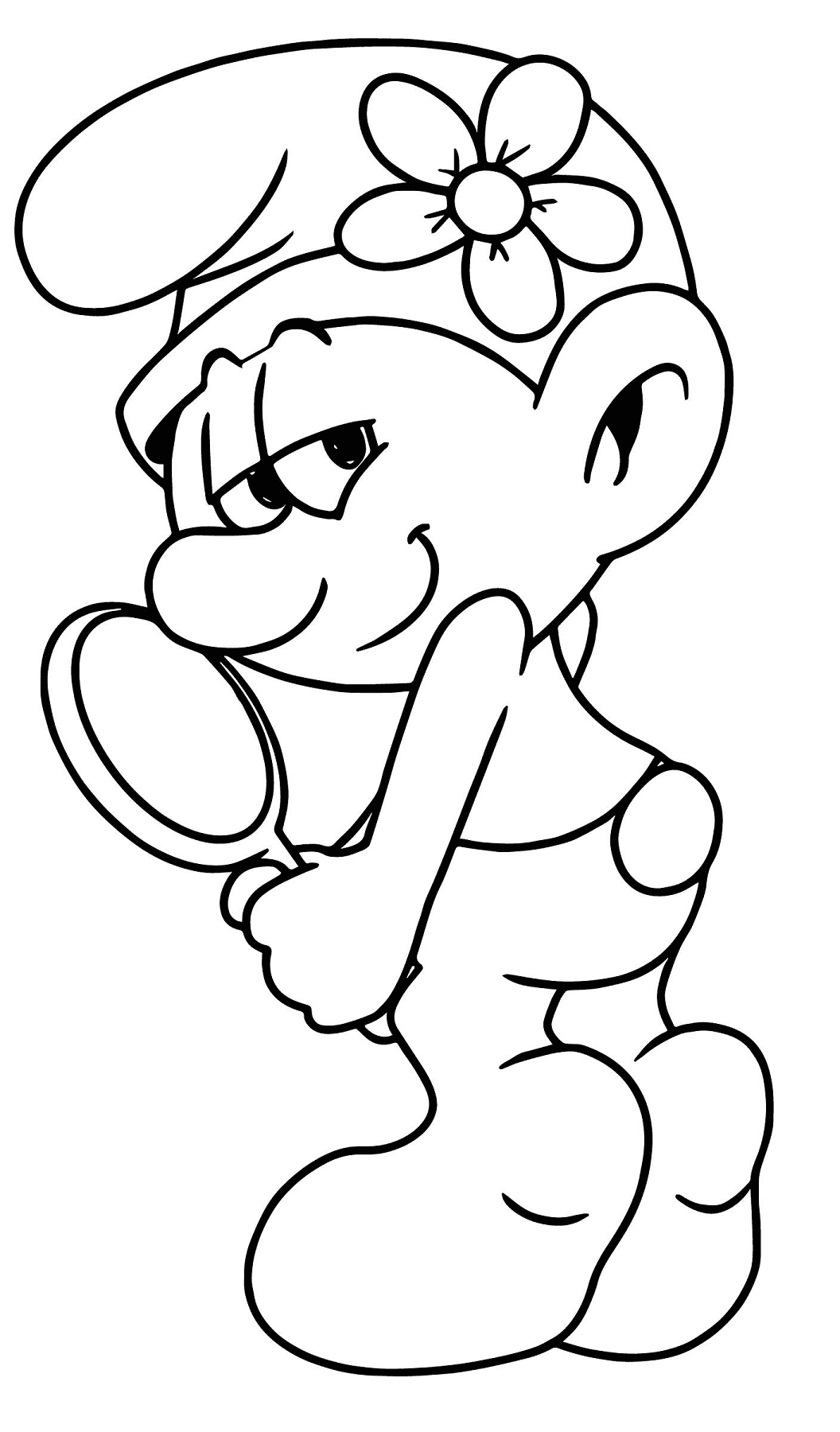 Cute Vanity Smurf Coloring Pages