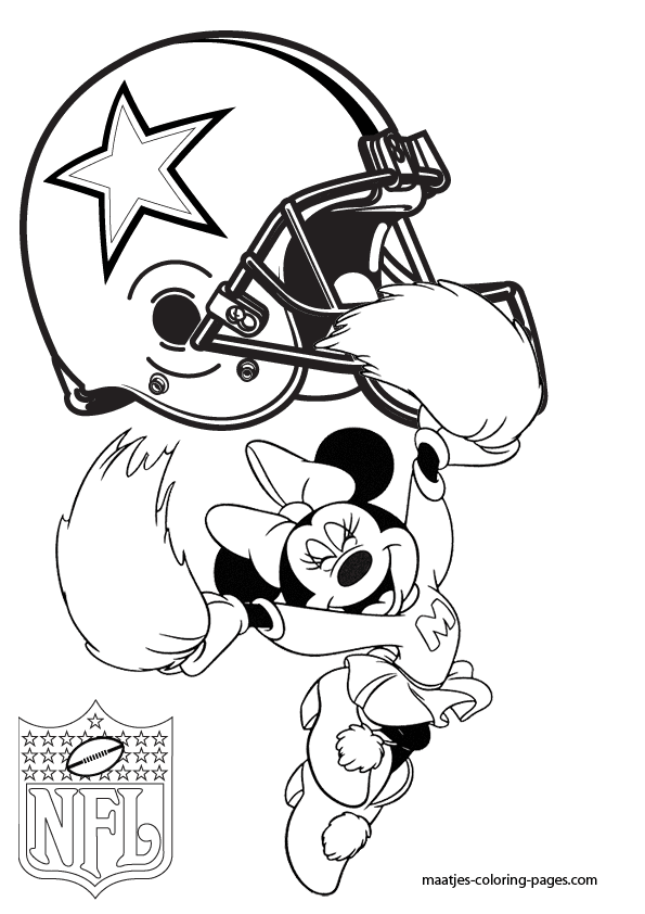 Dallas Cowboys with Minnie Mouse Coloring Page