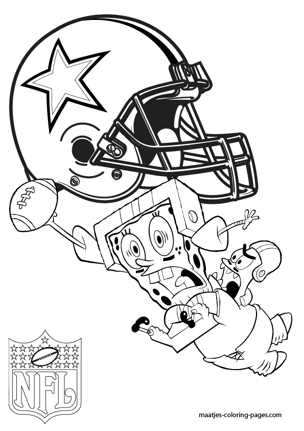 Dallas Cowboys with Patrick and Spongebob Coloring Page