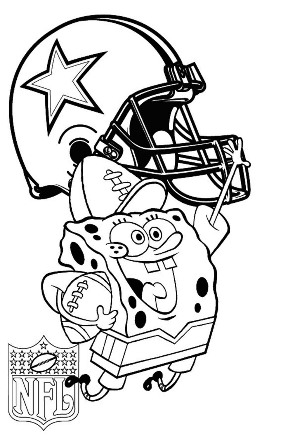 Dallas Cowboys with Spongebob Coloring Page