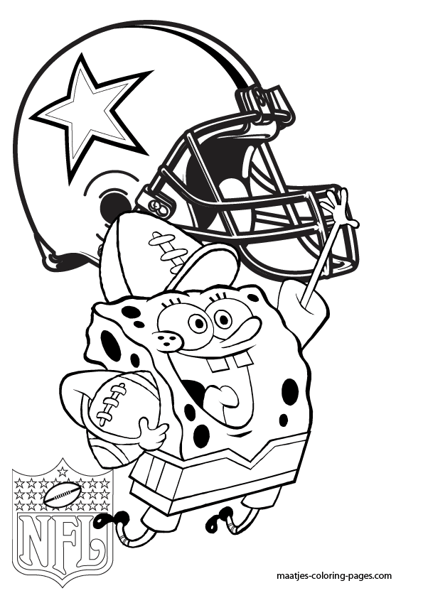Dallas Cowboys with Spongebob Coloring Page