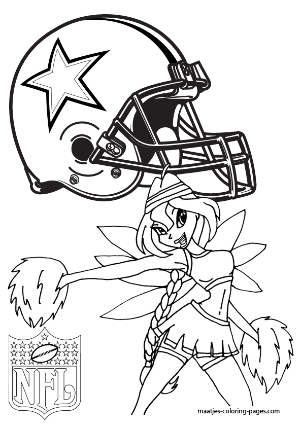 Dallas Cowboys with Winx Coloring Pages