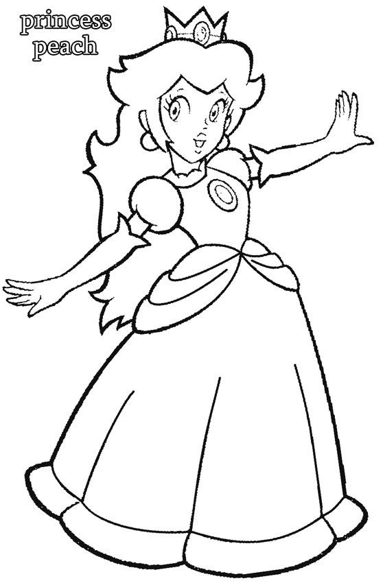 Dancing Princess Peach Coloring Page