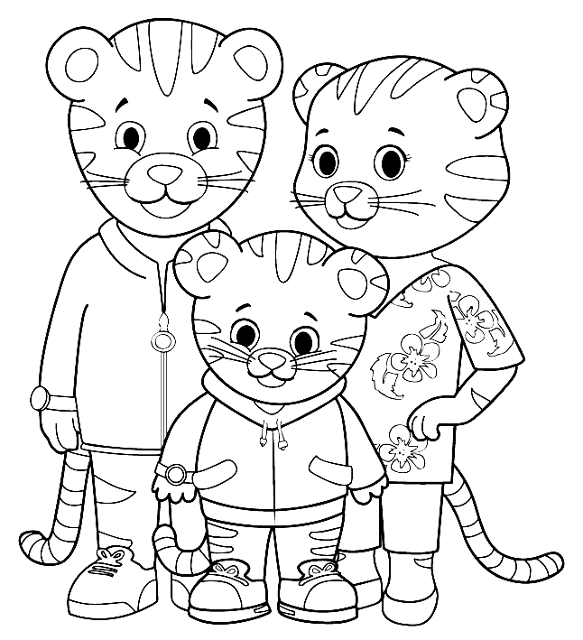 Daniel Tiger Family Coloring Page
