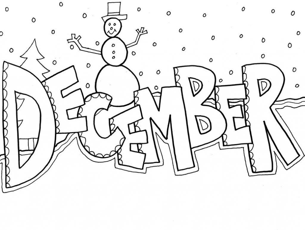 December Christmas Printable Coloring Page