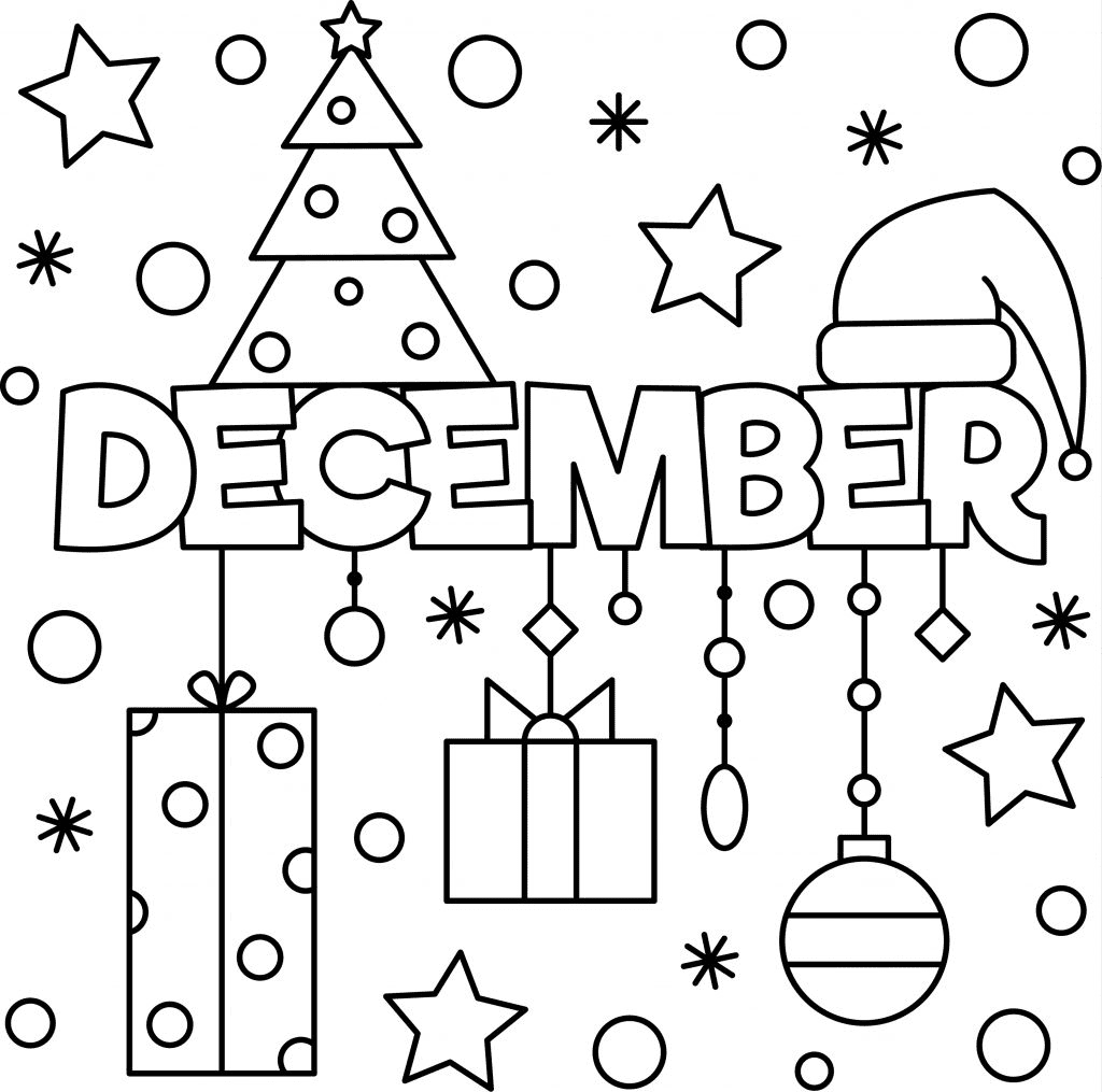 December Christmas for Kid Coloring Page