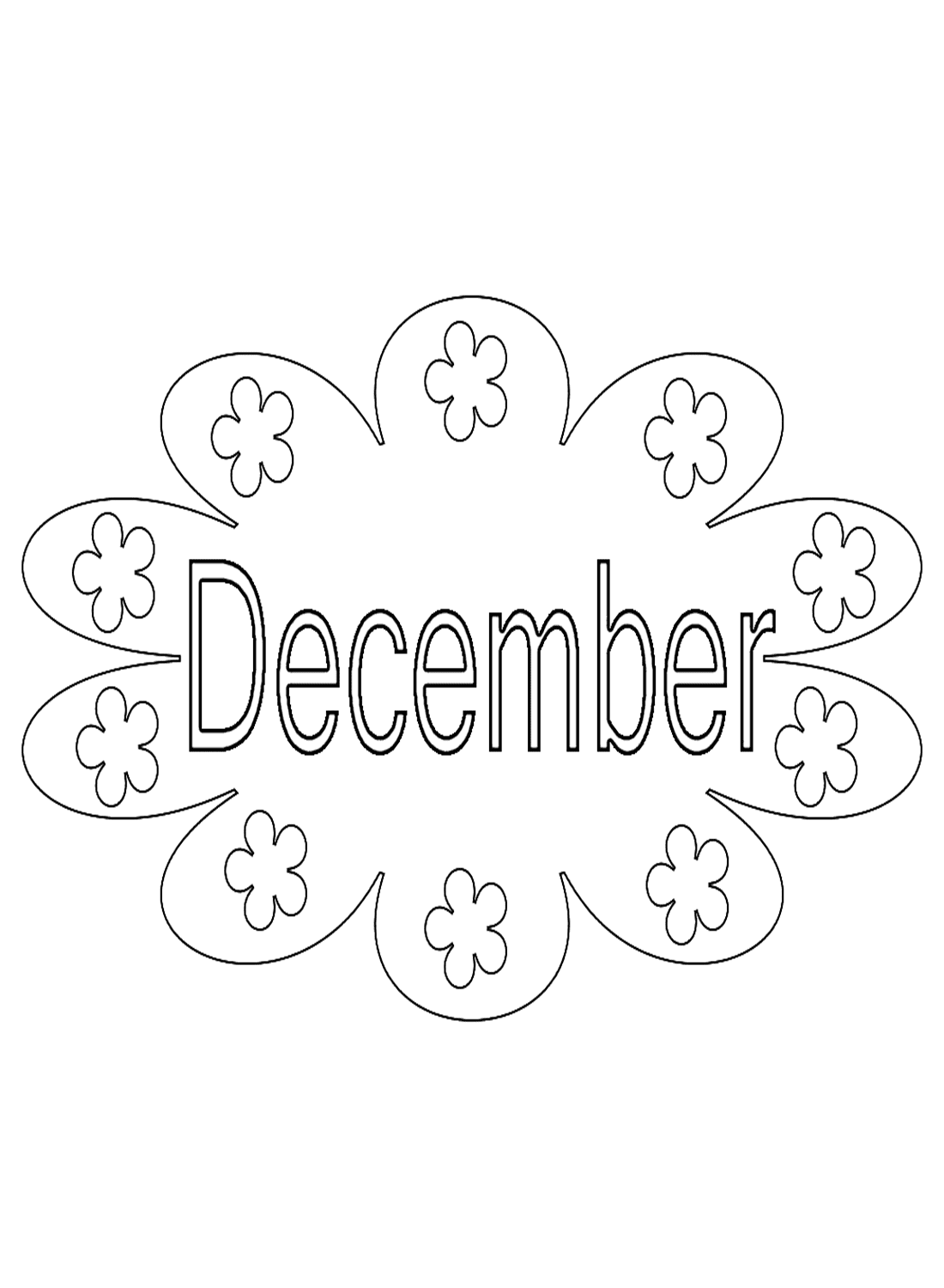 December Month Coloring Page